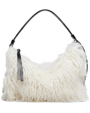 Marc Jacobs The Juliette Fur Hobo Shoulder Bag - Grey