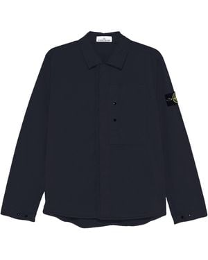Stone Island Compass Patch Long-Sleeved Jacket - Blue