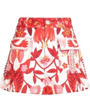 FARM Rio Floral-Print Shorts - Red