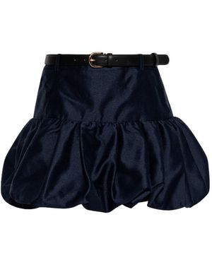 Self-Portrait Pleated Shorts - Blue