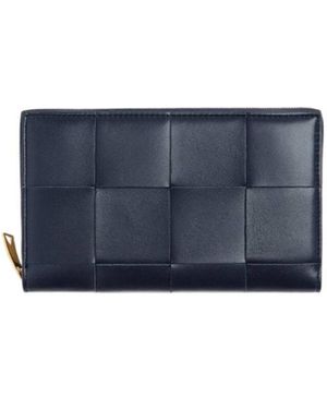 Bottega Veneta Cassette Zip Around Wallet - Blue
