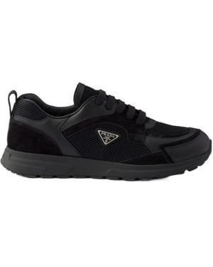 Prada Prax Leather And Fabric Sneakers - Black