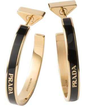 Prada Metal Earrings - White
