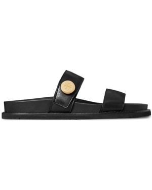 Tory Burch Logo Two-Strap Sandals - Black