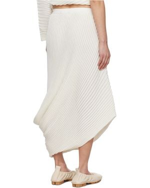 Issey Miyake Stream Knitted Midi Skirt - White
