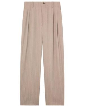 Golden Goose Pinstripe Relaxed Trousers - Natural
