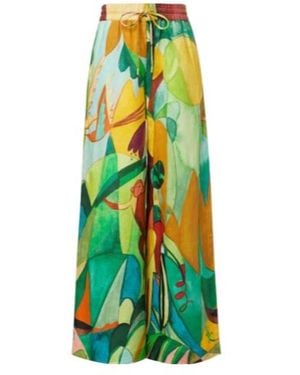 ALÉMAIS X Mokshini Linen Wide-Leg Trousers - Green