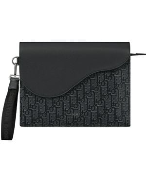 Dior Saddle A5 Triangle Pouch - Black