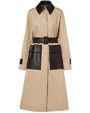 JOSEPH Zaman Leather-Trimmed Cotton Trench Coat - Natural