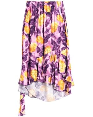 Marni Multicolorprint Asymmetrical Skirt - White