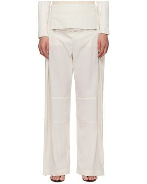 Jean Paul Gaultier Zipper Wide-Leg Trousers - White