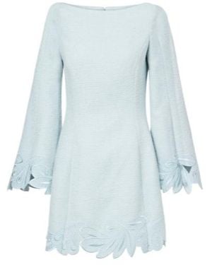 Oscar de la Renta Cotton And Wool-Blend Tweed Minidress - Blue