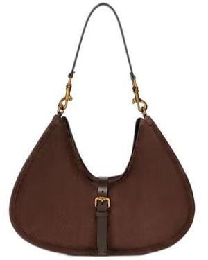 Etro Pony Logo Engraved Large Shoulder Bag - Brown