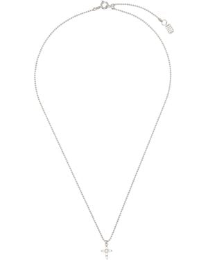 NUMBERING Ball Chain Necklace - White
