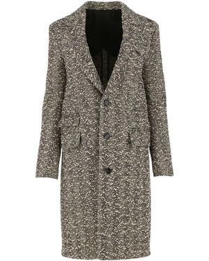 Bottega Veneta Single Breasted Buttoned Coat - Grey