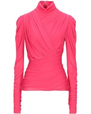 Isabel Marant Stretch Long-Sleeve High-Neck Top - Pink