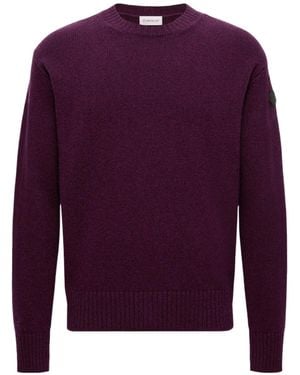 Moncler Crewneck Long-Sleeved Jumper - Purple