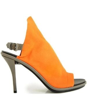 Balenciaga Logo High-Heeled Sandals - Orange