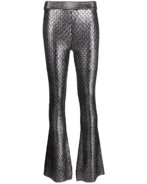 Rabanne All-Over Patterned Flared Trousers - Grey