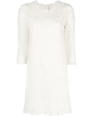 Ermanno Scervino Guipure Lace Shift Minidress - White