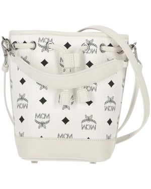 MCM Dessau Drawstring Mini Tote Bag - White