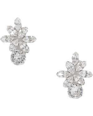 Jennifer Behr Rhodium-Plated Crystal Earrings - White