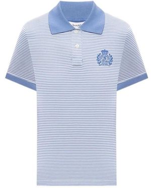 Sporty & Rich Striped Polo Shirt - Blue