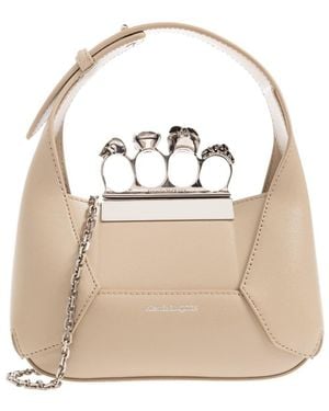 McQueen The Jeweled Hobo Mini Tote Bag - Natural