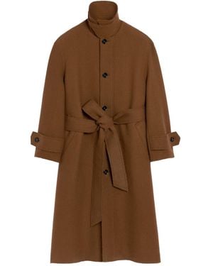Ami Paris Wool Belted Coat - Brown