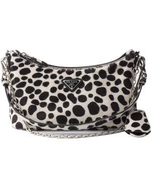 Prada Printed Calf Hair Mini-Bag - Black