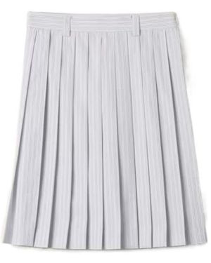 Miu Miu Pleated Striped Poplin Skirt - Multicolour