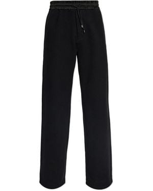 Saint Laurent Drawstring Straight Leg Pants - Black