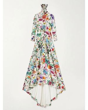 Gucci Printed Quilted Twill Long Dress - White