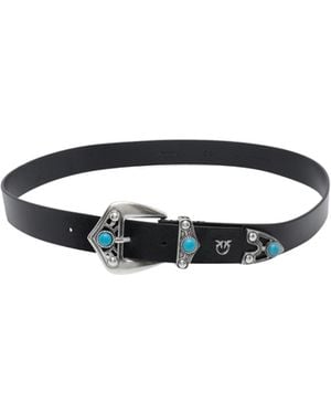 Pinko Trittico Embellished Buckle Belt - White