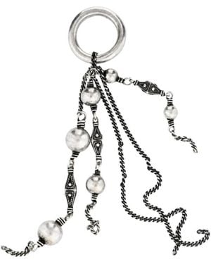 Ann Demeulemeester Geometric Double-Ring Pendant Necklace - White