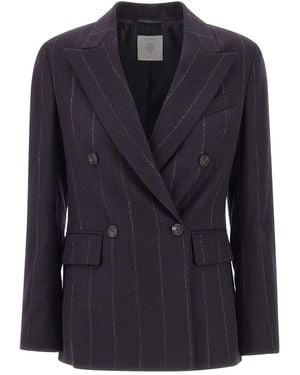 Eleventy Double-Breasted Suit Jacket - Blue