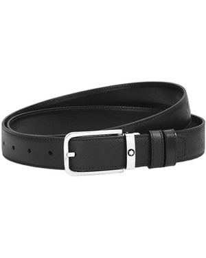 Montblanc Rectangular Buckle Reversible Belt - Black