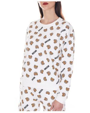 Moschino Logo Details Hoodie - White