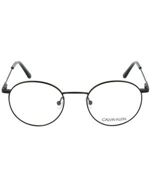 Calvin Klein Round Frame Glasses - Metallic