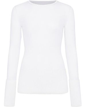 Alaïa Merino Crew Neck Top - White