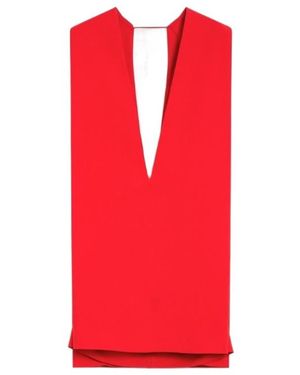 Sportmax Agrume 1234 V-Neck Sleeveless Dress - Red