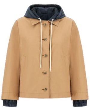Herno Reversible Dean Hooded Button Jacket - Natural