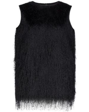 Loulou de Saison Yasmin Textured Sleeveless Top - Black