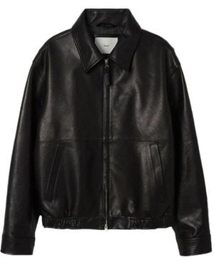DUNST Classic Collar Leather Jacket - Black