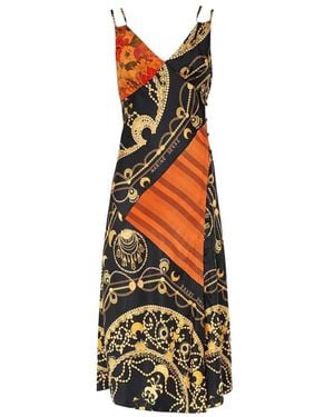 Marine Serre Ornament Jewelry-Print Regenerated-Silk Dress - White