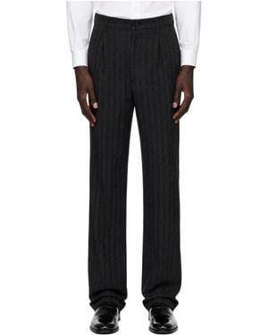 Junya Watanabe Striped Casual Pants - Black