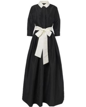 Jonathan Simkhai Bow-Detail Pleated Taffeta Gown - Black