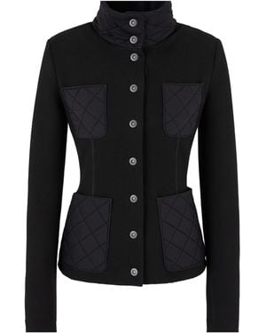 Giorgio Armani Asv Knitted Single-Breasted Jacket - Black