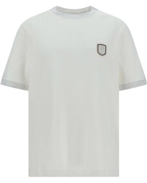 Brunello Cucinelli Logo Patch Crewneck T-Shirt - White