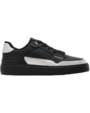 Balmain B-Court Flip Leather Trainers - Black